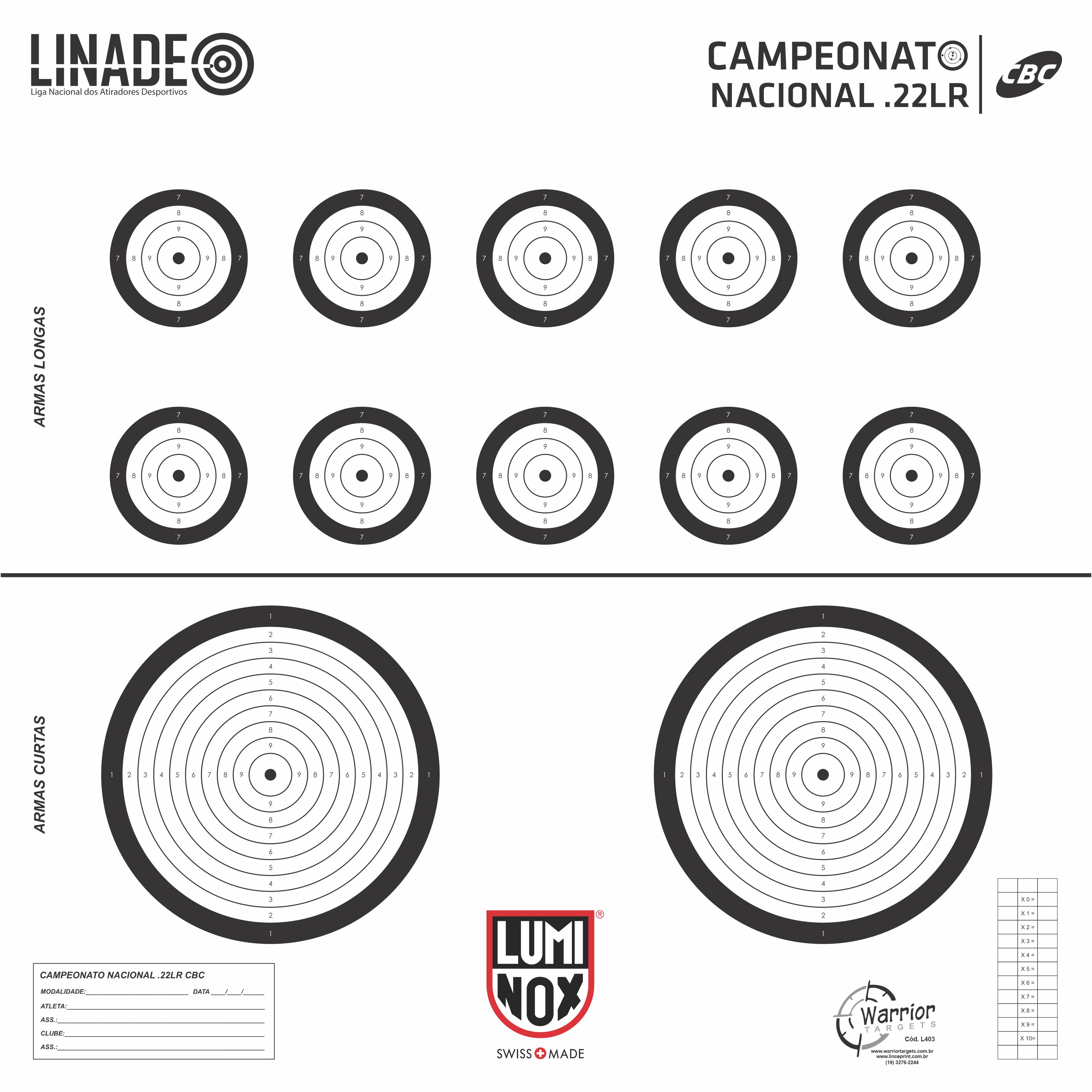 Alvo 12 Centros - Campeonato Nacional 22 LR  L403