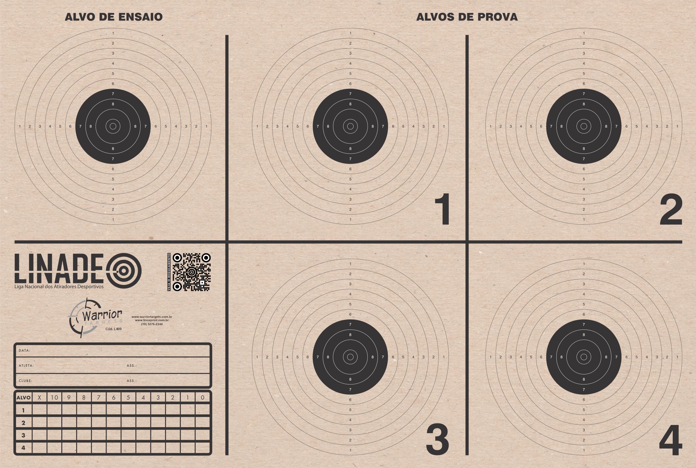 Alvo 5 Centros LINADE - AR Comprimido 450g (pardo) 55x37cm L409